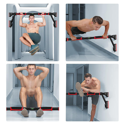 MERUYOO Pull-up bar for door frames to hang in without screws and no slipping, professional door frame pull-up bar with padded grips (black, S 78cm-98cm)