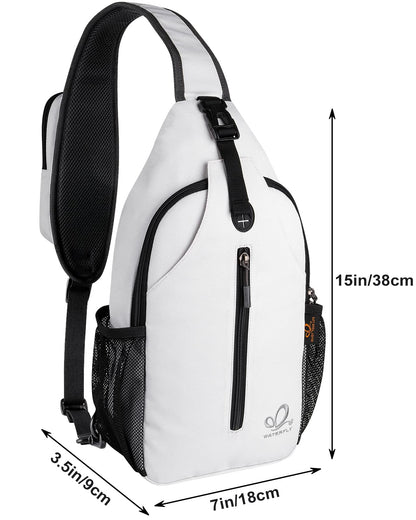 WATERFLY Sling Backpack Shoulder Bag Crossbody Bag Adjustable Strap Hiking Chest Pack for Men and Women