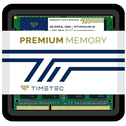 Timetec 16GB KIT (2x8GB) DDR3L/DDR3 1600 MHz PC3L-12800 / PC3-12800 Non-ECC Unbuffered 1.35V/1.5V CL11 2Rx8 Dual Rank 204 Pin SODIMM Laptop Notebook PC Computer Memory RAM Module Upgrade