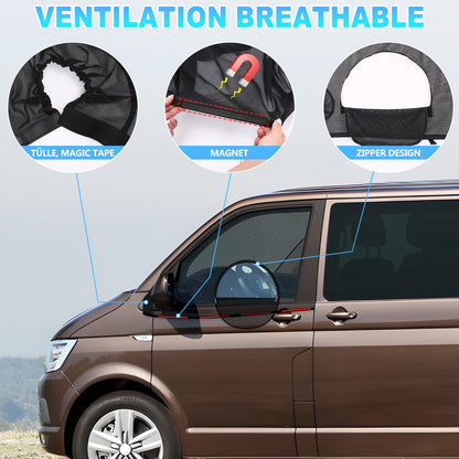 ZATOOTO Magnetic Side Window Insect Screens Compatible with VW T4 T5 T6, Car Window Mosquito Net for Front Doors, Protection from Mosquitoes Breathable for Outdoor Camping Travel