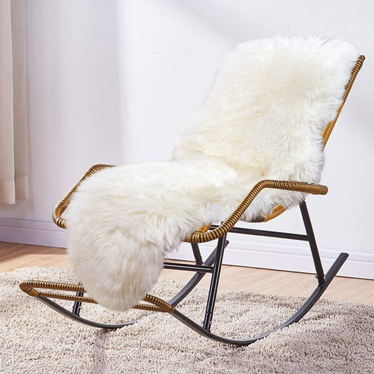 MH MYLUNE HOME Genuine Sheepskin Rug Large 180 x 60cm Sheepskin Soft and Fluffy Blanket Beige Seat Cover Bed Rug or Mat for Living Room Chair Sofa