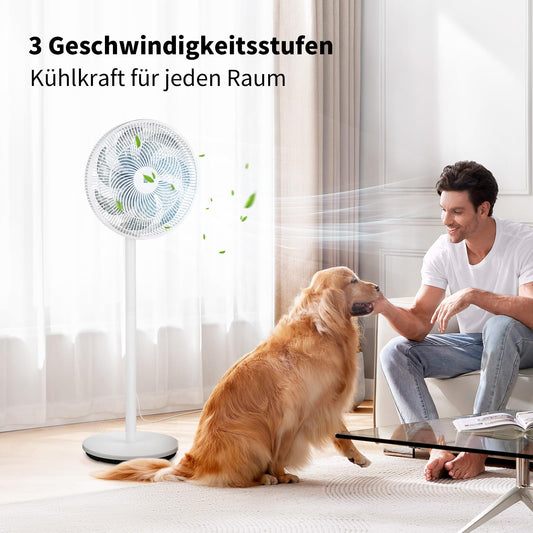 aeco AirX-Flow 100 Stand Fan 2-in-1 Stand & Table Fan 3 Speed Settings Adjustable Height Oscillation 85° 55W Powerful 7-Blade Fan Circulates Air