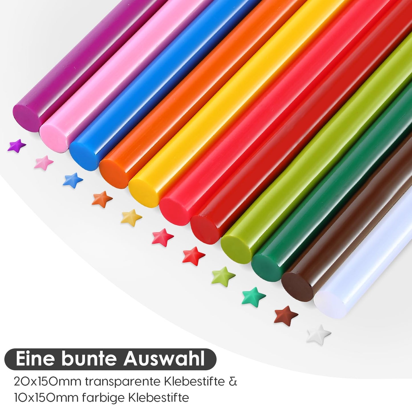 Hot Glue Gun, 80/200W Industrial Hot Glue Gun, 60s Fast Heating, On/Off, Glue Gun Set with 30pcs 11mm Glue Sticks (Including 10pcs Colored), Hot Glue Gun for DIY, Home, Office Repair.