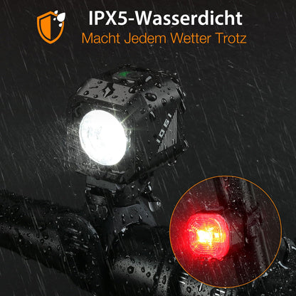 Tavaler Bike Light Set USB Rechargeable | StVZO Approved Bike Light Set | IPX5 Waterproof Bike Light Set LED | Front Bike Light | Rear Bike Light & Bike Tail Light