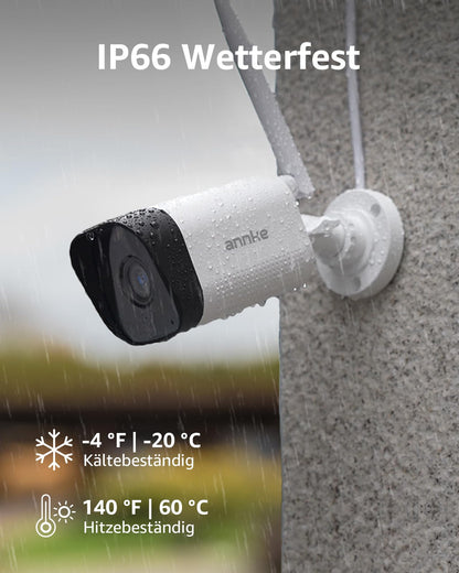 ANNKE 3MP WiFi Surveillance Camera Set Outdoor, 16CH 4K NVR with 4X 3MP WiFi Camera, Video Surveillance with 1TB HDD, Person Detection, 2-Way Audio, 30M Night Vision, IP66, Compatible with Alexa