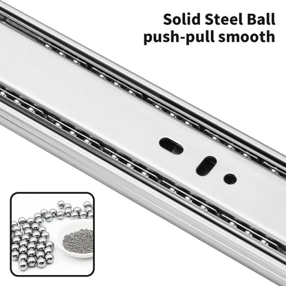 HLC Full Extension Drawer Slides 6 pairs (12 pieces), 50cm Soft Close Slides for Drawers, Ball Bearing Slides 3-fold fully extendable Side Mount Drawer Guides.