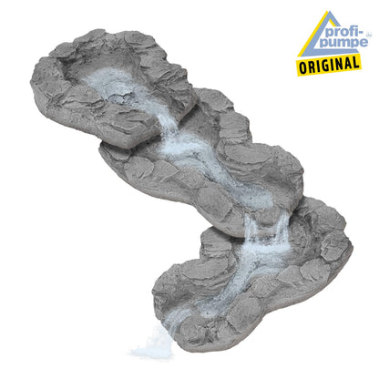 AMUR source cascade streamlet WITH LED, 230V, water cascade waterfall streamlet shells water play - source shell in natural stone look for garden, garden pond, pond, bird bath