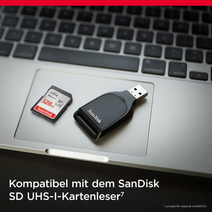 SanDisk Ultra SDXC UHS-I Memory Card 128GB (For entry-level and mid-range compact cameras, Full HD videos, U1, C10, V10, up to 140MB/s read speed, 10-year warranty)