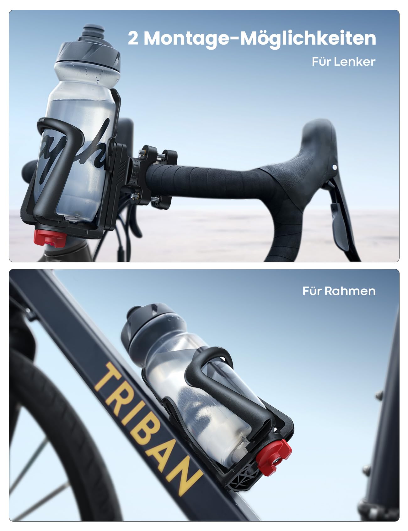 Lamicall bottle holder for bike and motorcycle - [For bottles with 48-71mm diameter & Max. 500ML] Drink bottle holder for MTB, E-bike, stroller, frame & handlebar bottle holder