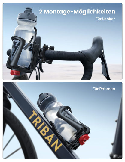 Lamicall bottle holder for bike and motorcycle - [For bottles with 48-71mm diameter & Max. 500ML] Drink bottle holder for MTB, E-bike, stroller, frame & handlebar bottle holder