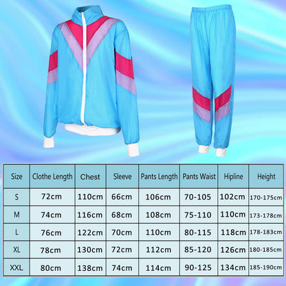 90s 80s outfit men women 80s tracksuit jacket pants suit 80s accessory 80s clothing men New Kids costume 80s Schlagerparty bad taste outfit couples carnival(XXL)
