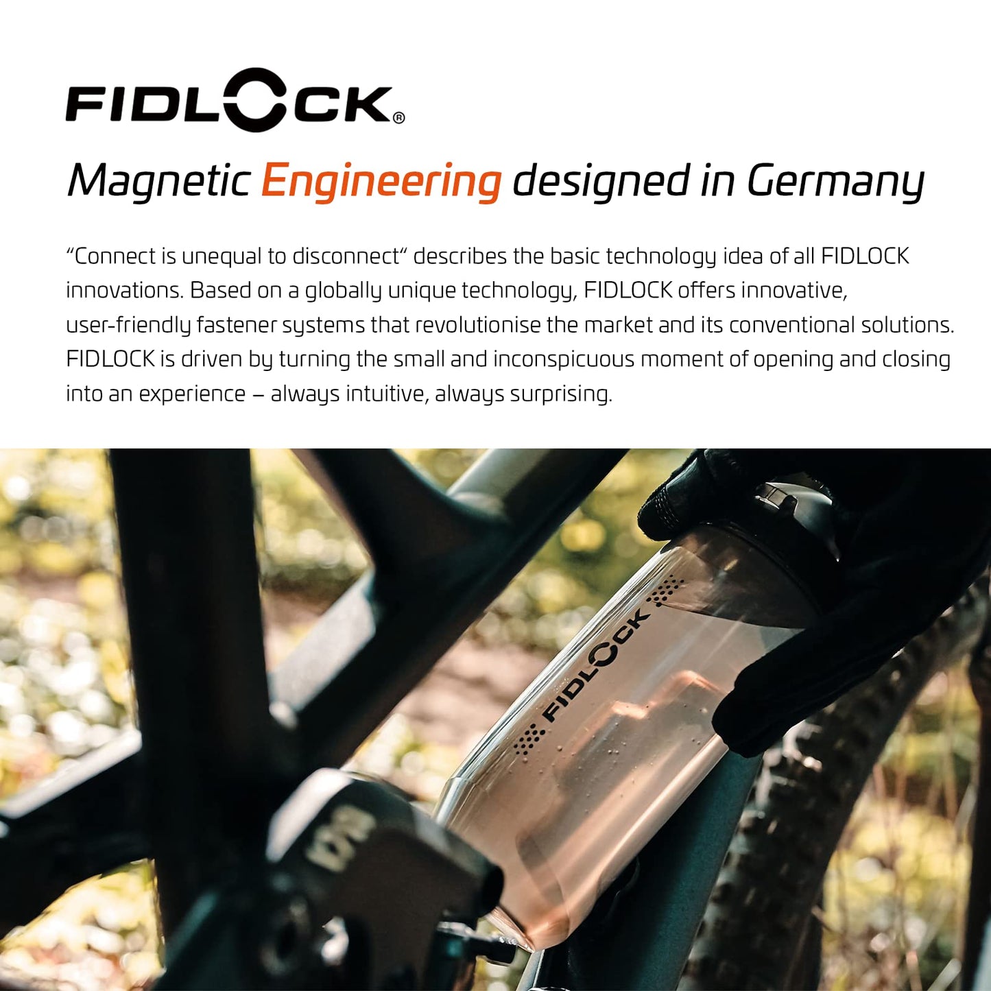 Fidlock TWIST bottle 590 + bike base - 590 ml bike water bottle with magnetic-mechanical bottle holder system, incl. holder, BPA-free & dishwasher safe, color Smoke