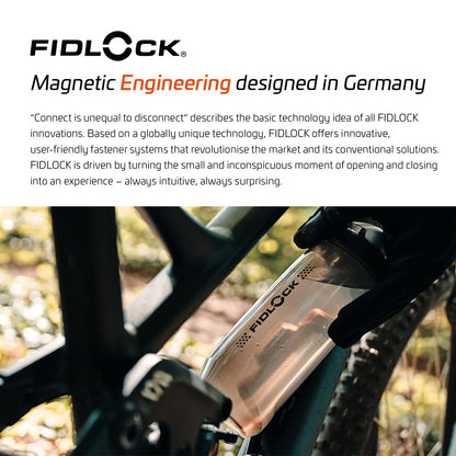 Fidlock TWIST bottle 590 + bike base - 590 ml bike water bottle with magnetic-mechanical bottle holder system, incl. holder, BPA-free & dishwasher safe, color Smoke