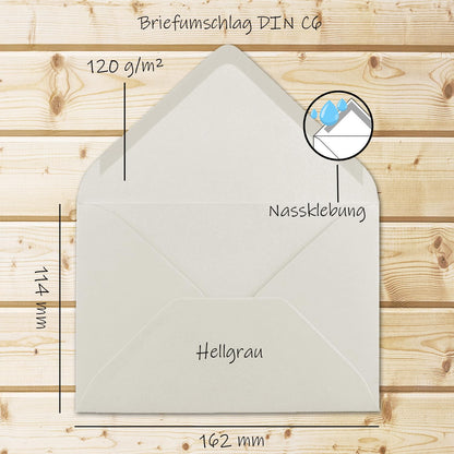 75x folding cards set A6/C6 with light grey envelopes - including inserts - 14.8 x 10.5 cm - premium quality - FarbenFroh
