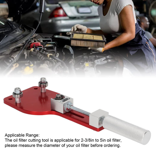 Oil Filter Cutter 77750 Made of zinc alloy For cutting auto repair tools 2-3/8 inches to 5 inches Repair tool for inspecting engine motors (Red)