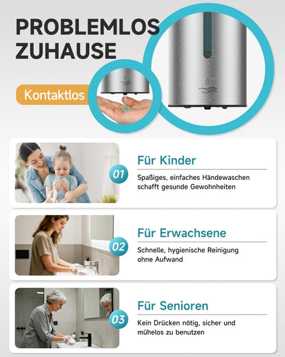 AIKE AK1205E Automatic Soap Dispenser Wall Mount, Commercial Large Capacity Stainless Steel Liquid Dispenser for Dining Room and Restroom.