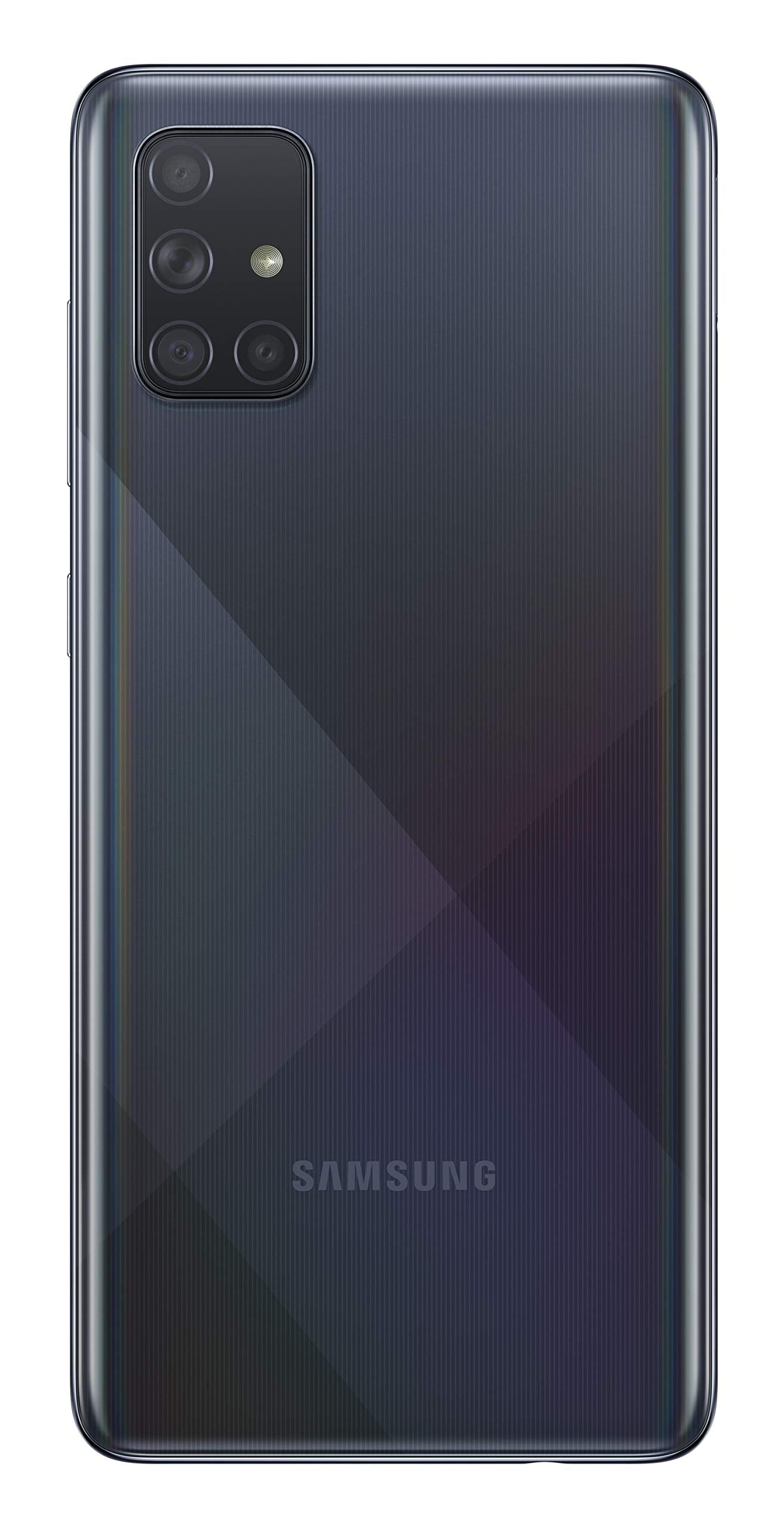 Samsung Galaxy A71 (6.7 inch display) with 128GB internal storage, 6GB RAM, Dual SIM, Android, Prism Crush Black. German version.