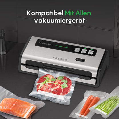 Fresco vacuum bags, food, 20 x 30 cm, 120 bags, embossed, BPA-free, storage, freezing, and cooking in vacuum, suitable for all vacuum machines.