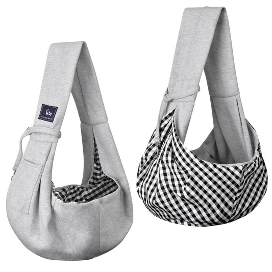 CUBY Summer Sling Pet Carrier Small Dog Cat Single Shoulder Pet Bag for Traveling Dog Carrier Bag (Gray)