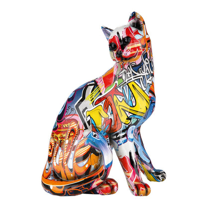 Casablanca - Cat figure decoration - Pop Art - Cat gifts - Sculpture - Height 29 cm - Width 21 cm