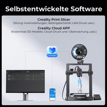 Creality Ender-3 V3 3D Printer, 500mm/s faster printing speed FDM printer with Auto-leveling, 3D Printer with Sprite Direct Extruder, Print size 220x220x240mm.