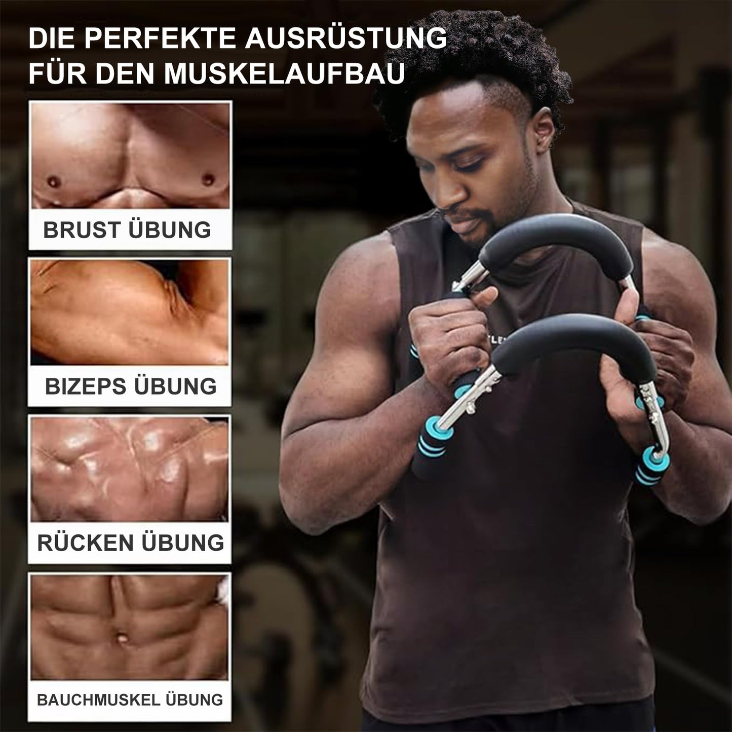 Twister Arm Trainer, U-shaped Adjustable Chest, Arm & Thigh Exerciser (30-50 kg / 70-110 lb), Portable Spring Resistance with detachable design, Fitness Equipment for home, office & travel.