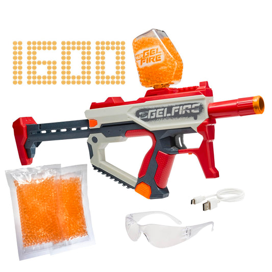 Nerf Pro Gelfire Mythic Blaster, 1600 hydrated Gelfire balls, ball magazine for 800 balls, with battery and Nerf goggles