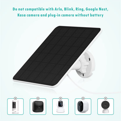 Solar panel for outdoor battery surveillance camera, 6W USB solar module compatible with battery-operated camera, solar panel with 9.8ft charging cable, adjustable security wall mount (2 Pack)
