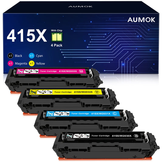 4-pack 415X (W2030A) toner with chip compatible for Hp 415A multipack HP 415X replacement for Hp Color Laserjet pro MFP M479fdw M479dw M479fdn M454dw M479fnw M454dn W2030X W2032A W2033A W2031A M479 M454
