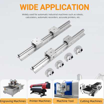 CNCYEAH 2 pieces Linear Guide SBR12-400mm Linear Guide Rail + 4 pieces SBR12UU bearing blocks + 4 pieces 12mm Fixed Ring for 3D printer and CNC Machin