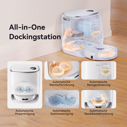 Narwal Freo X Ultra Robot Vacuum with Mop Function, Self-Cleaning Mop Robot with 8,200 Pa Suction Power, All-in-One Station, Tangle-Free, DirtSense, 3D Structure Light, Dust Storage