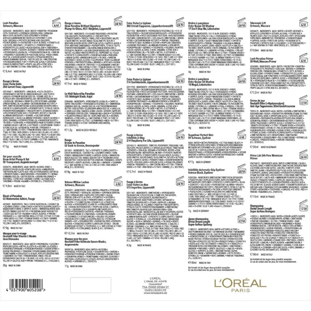 L'Oréal Paris Advent Calendar 2023 Women Beauty Original - Value 350 € 24 Care Beauty Cosmetics Advent Calendar for women, Christmas Calendar Women... white