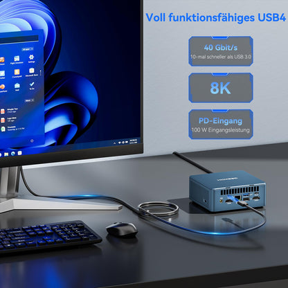 GEEKOM Mini PC IT12 with Intel i5-12450H, Windows 11 Pro Mini Computer, 16GB RAM & 512GB SSD, 8K Quad-Display | 6X USB | SD card slot | Compact desktop PC for home office