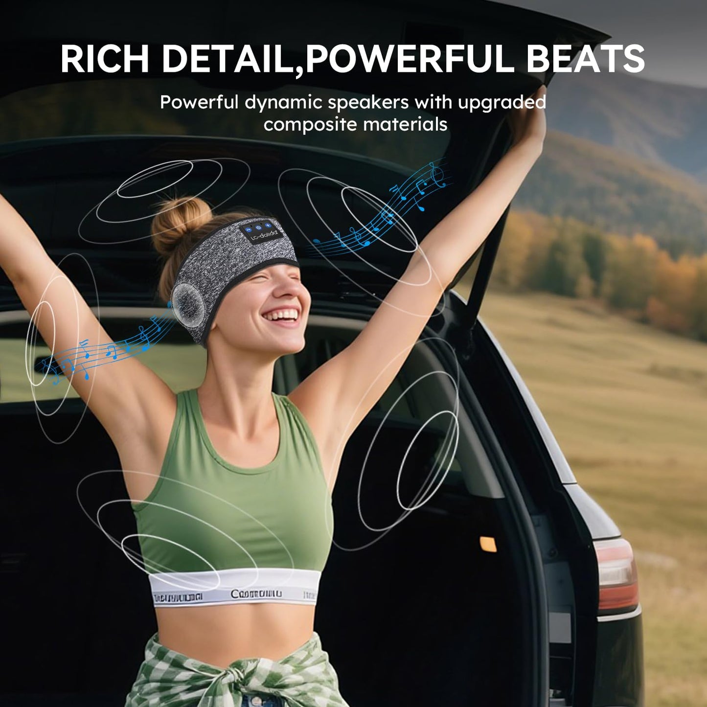 LC-dolida Sleep Headphone Bluetooth Headband Headphones for Sleeping, Sports Headphones Sleep Headphones Music Headband for Sports, Jogging, Yoga, Travel, Gaming