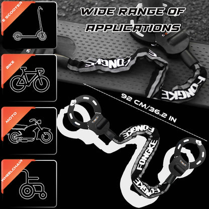 E-scooter lock, lock for e-scooter with bracket, bicycle lock theft-proof, handcuff lock, high-security locks for scooter roller/e-bike/motorcycle.