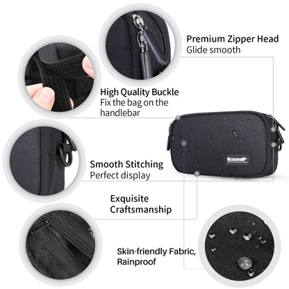 BAIGIO front pocket for bicycle, handlebar bag with rain cover, multifunctional, shoulder bag, crossbody bag