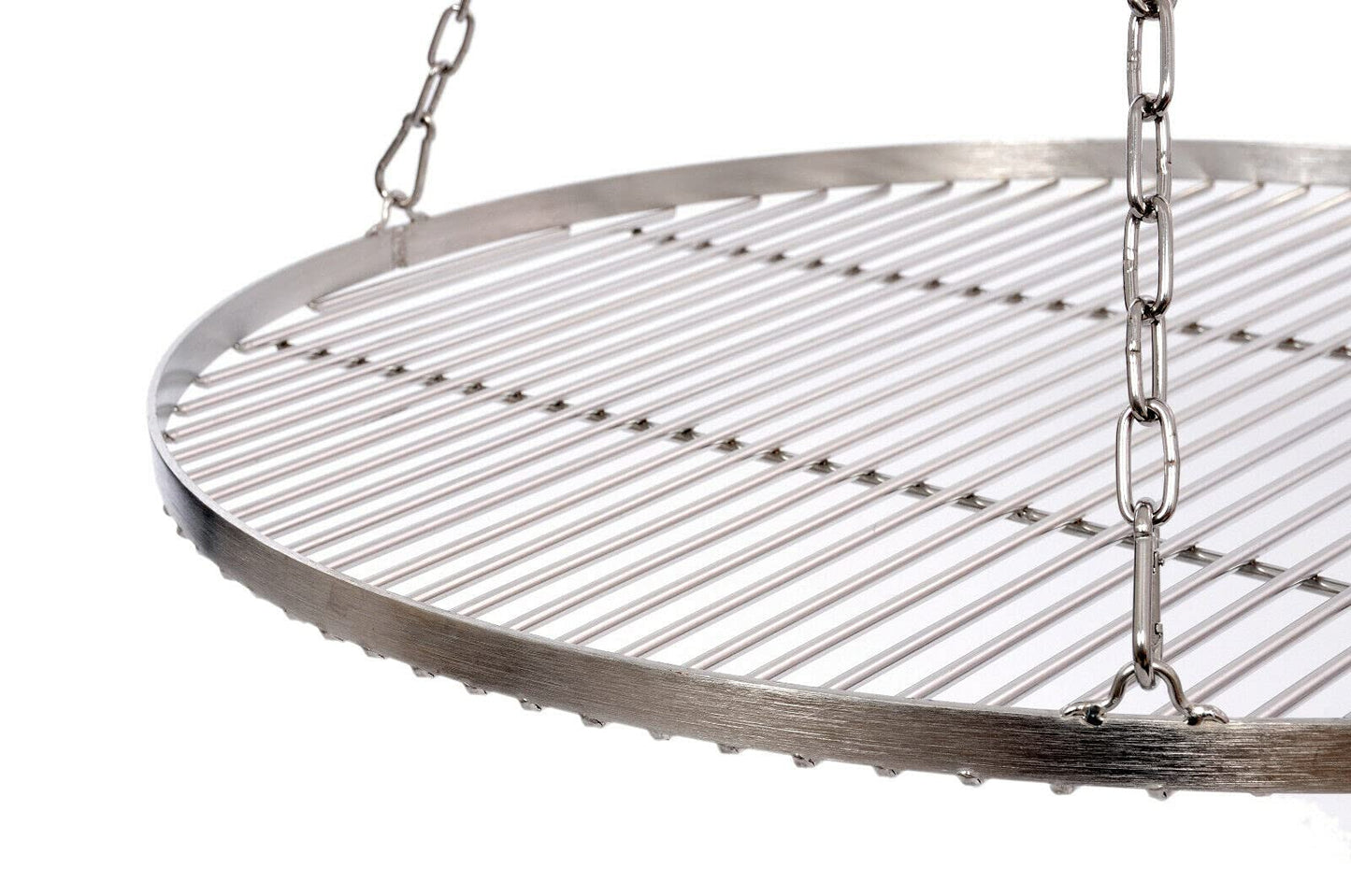 Grill grate Ø 70 cm with chain stainless steel 5 mm grill rod thickness 14 mm rod spacing for swing grill BBQ tripod