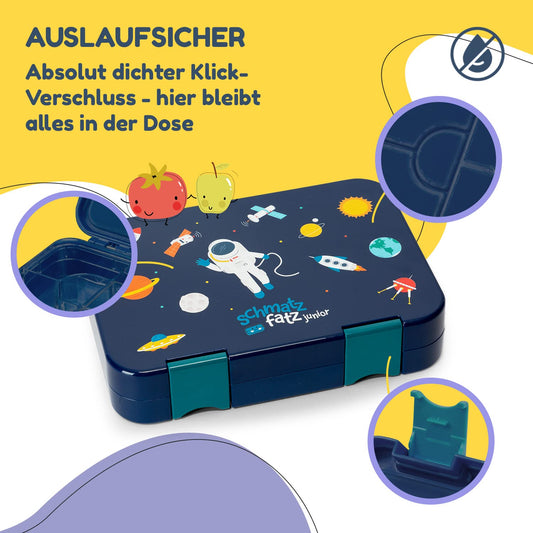 Smunchies Junior lunch box for kids with compartments, colorful, divided & leak-proof, BPA-free lunchbox for daycare, bento box, secure snack box