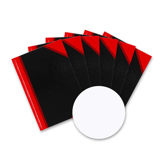 Bantex A5 blank notebook, 192 pages, 70 g/m², hardcover, black, pack of 6