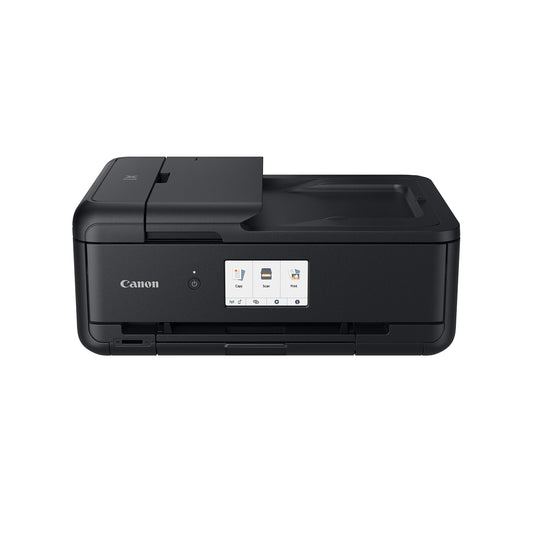 Canon PIXMA TS9550a printer color inkjet multifunction device for DIN A4 A3 (printer A3, scanner, copier, 5 separate inks, WLAN, LAN, print app, 2 paper feeders, duplex printing) black
