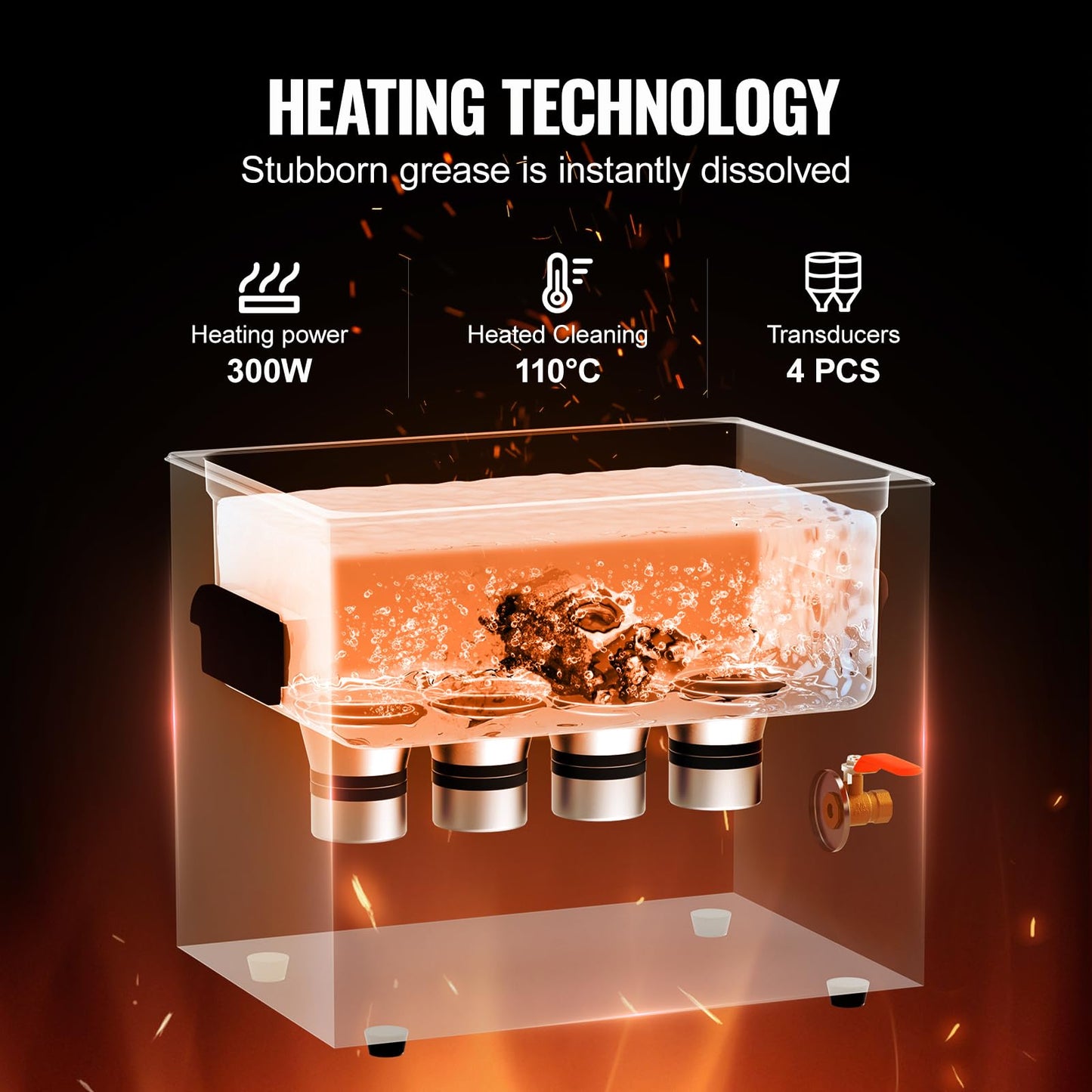 VEVOR 10L Ultrasonic Cleaner with Heating Timer & Basket, professional digital cavitation machine, 240W cleaning machine for laboratory tools metal parts carburetors brass auto parts engine parts