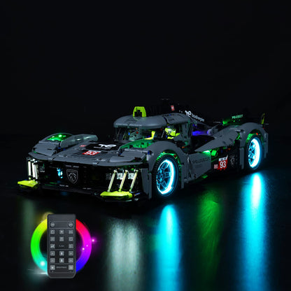 Remote Control Light Kit Compatible with Lego Technic Peugeot 9X8 24H Le Mans Hybrid Hypercar 42156 Race Car Set (No Model), LED Lighting Set for Le Mans Hybrid Hypercar