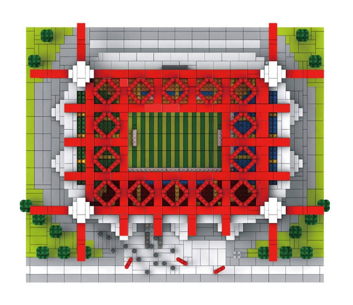 Atomic Building Giuseppe Meazza Stadium - San Siro Stadium in Milan - model for assembly with Nanoblocks - over 3800 pieces.