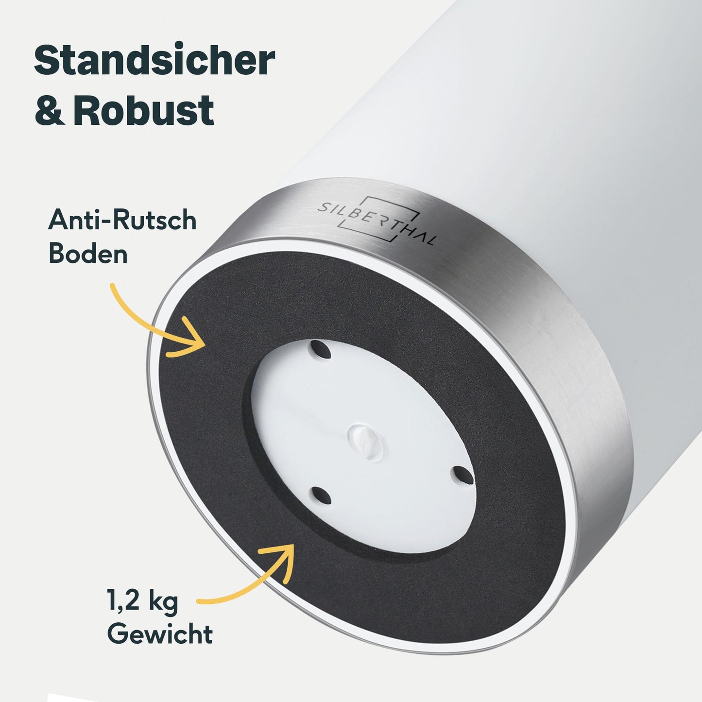 SILBERTHAL Universal knife block - removable bristle insert - without knives - unfilled - knife storage with stainless steel ring - White