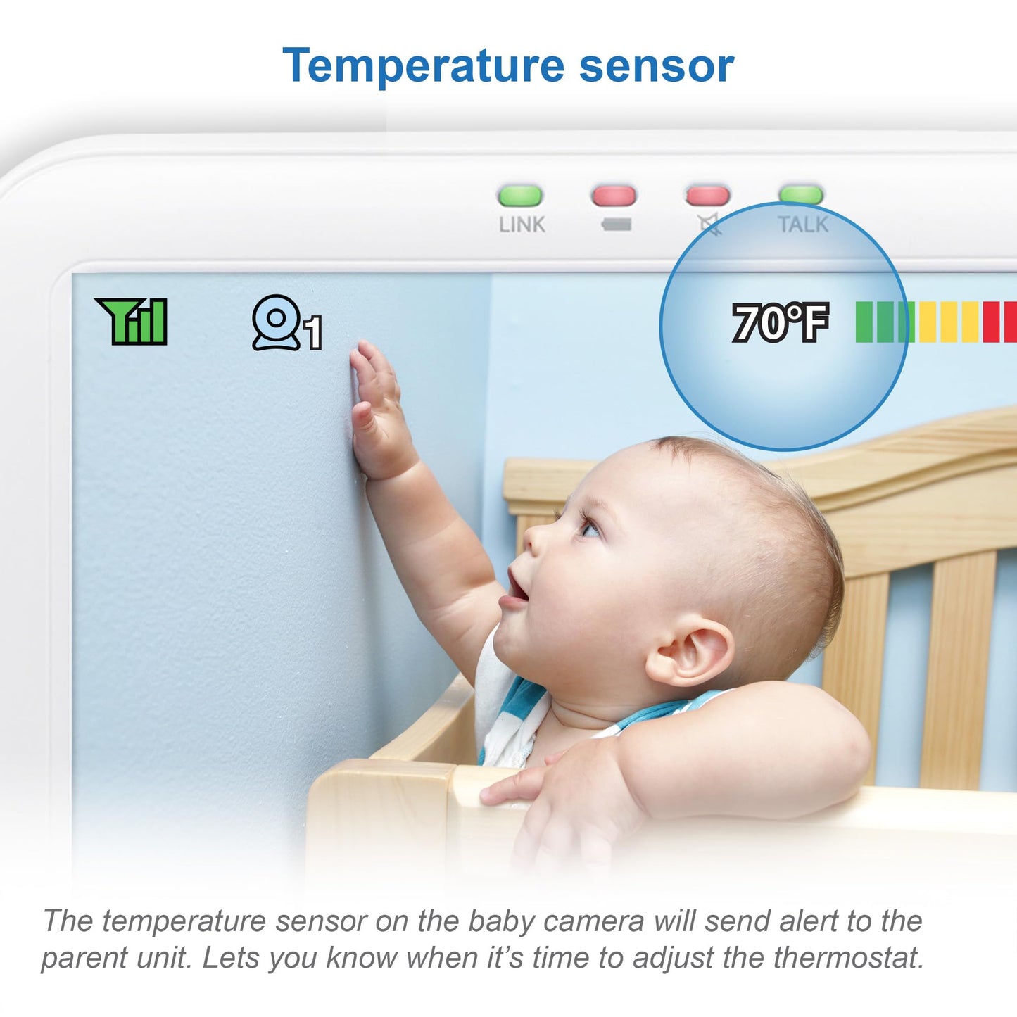 VTech Baby Monitor VM5254 - Video baby monitor with high resolution - Clear sound, LCD color screen and night vision function - With two-way talk, lullabies and night light