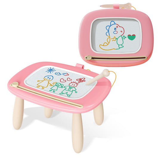 Kikidex Toddler Toy Ages 1-3, Magnetic Magic Drawing Board, Girls' Toy for 1-2 Years, Magic Painting Board Educational Toy for 1 2 3 Year Old Baby Kids, Birthday Gift (Pink)