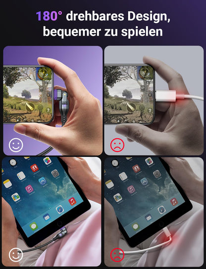 AUFU 240W magnetic charging cable USB C [2pcs 1.8m] 16PIN magnetic charging cable Super-fast charging Magnetic USB C cable 48V/5A Quick charge and data transfer for Phone 15/Samsung S22/MaBook