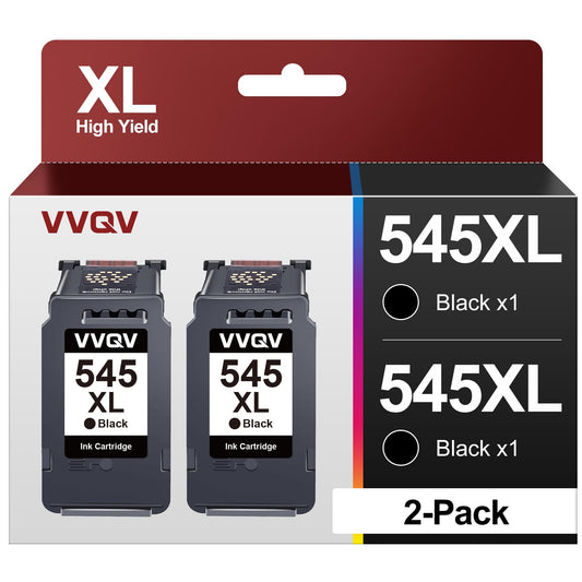 VVQV PG 545 XL Black Printer Cartridges for Canon PG 545 XL Black for Canon Pixma TS3350 MX495 TR4550 TS3150 TR4551 MG2550s MG2555s TS3151 MG3050 MG2950 TS205 (Black, 2-Pack)