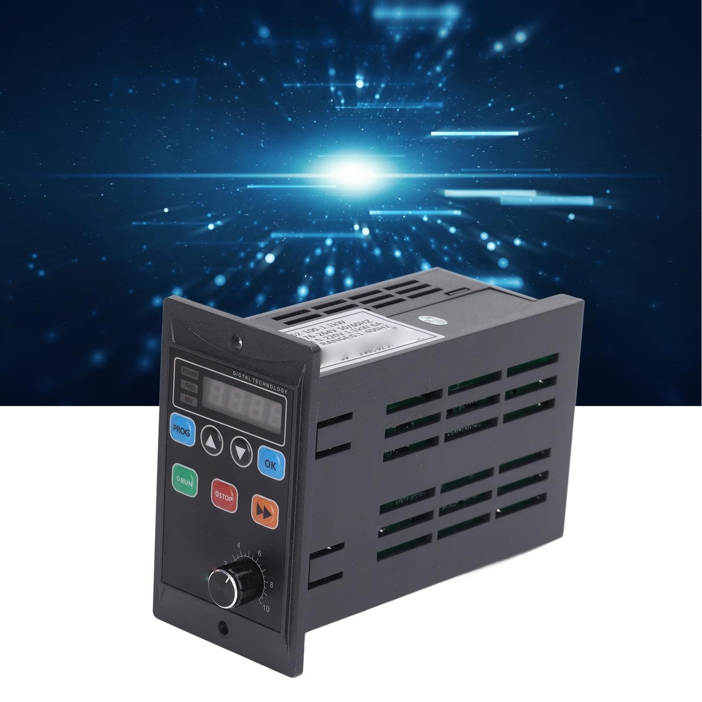 1.1 kW VFD variable frequency drive, 0.1-400 Hz mini motor VFD, 1 PH 176-264 V to 3 PH 0-220 V, 1.1 kW 6 A, speed controller for electric motors.
