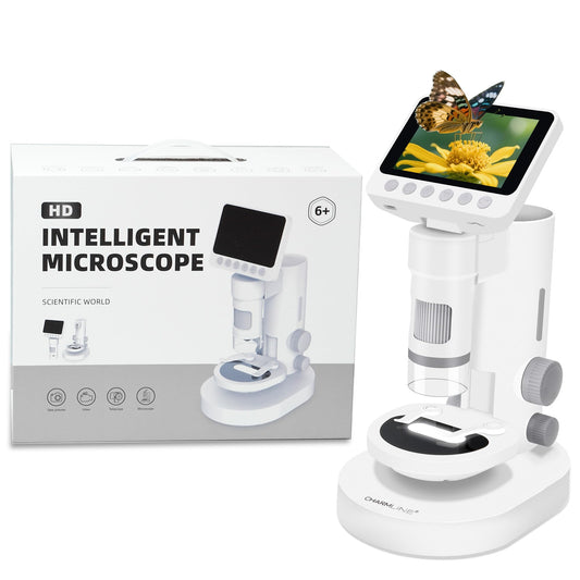 Digital microscope for kids, 100X-1000X magnification, portable microscope for children with photo and video recording, includes 32GB SD card, suitable for kids aged 6 and up.